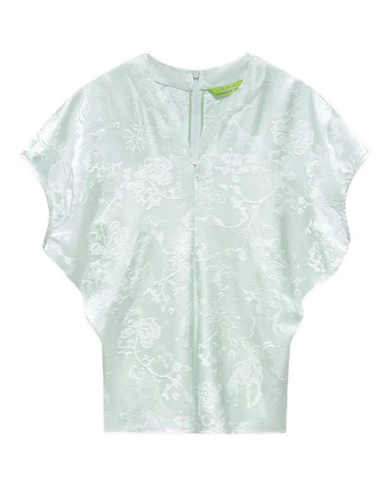 Shanghai Tang Jade jacquard top - Grün Grün