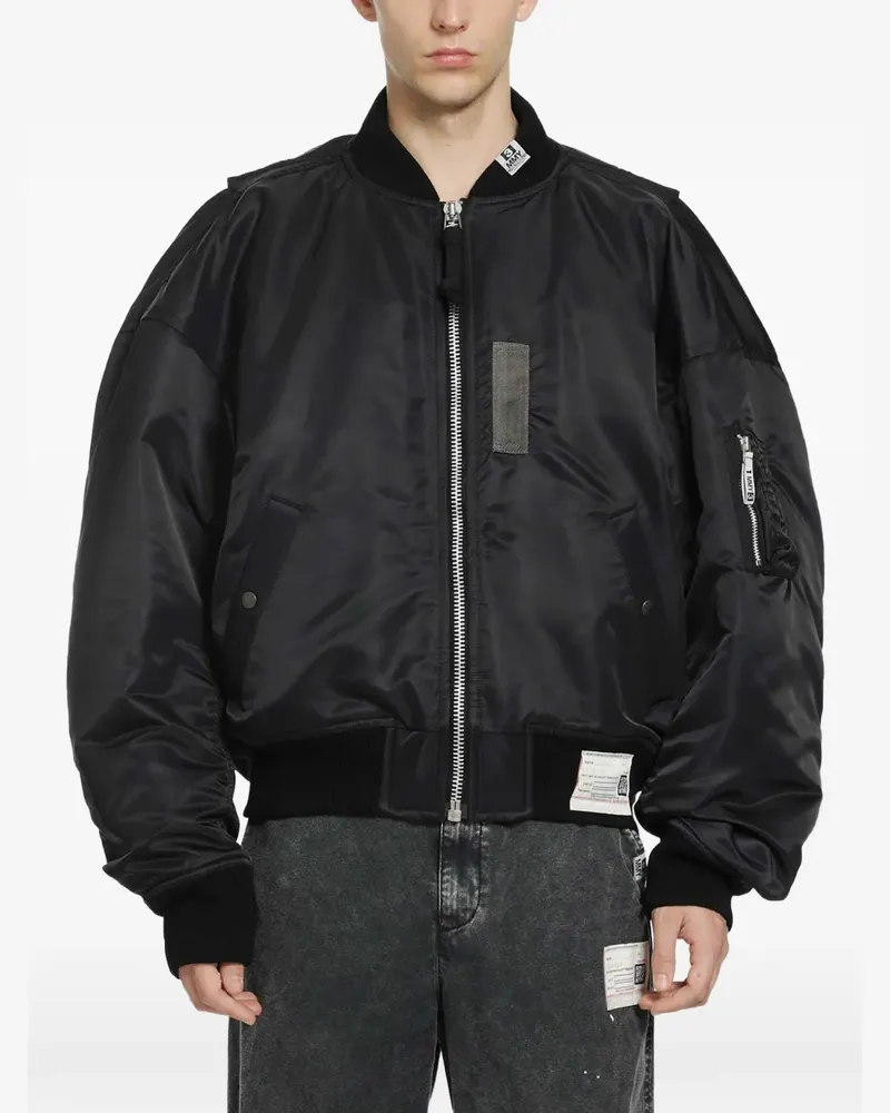 MIHARAYASUHIRO vest-combined bomber jacket - Schwarz Schwarz