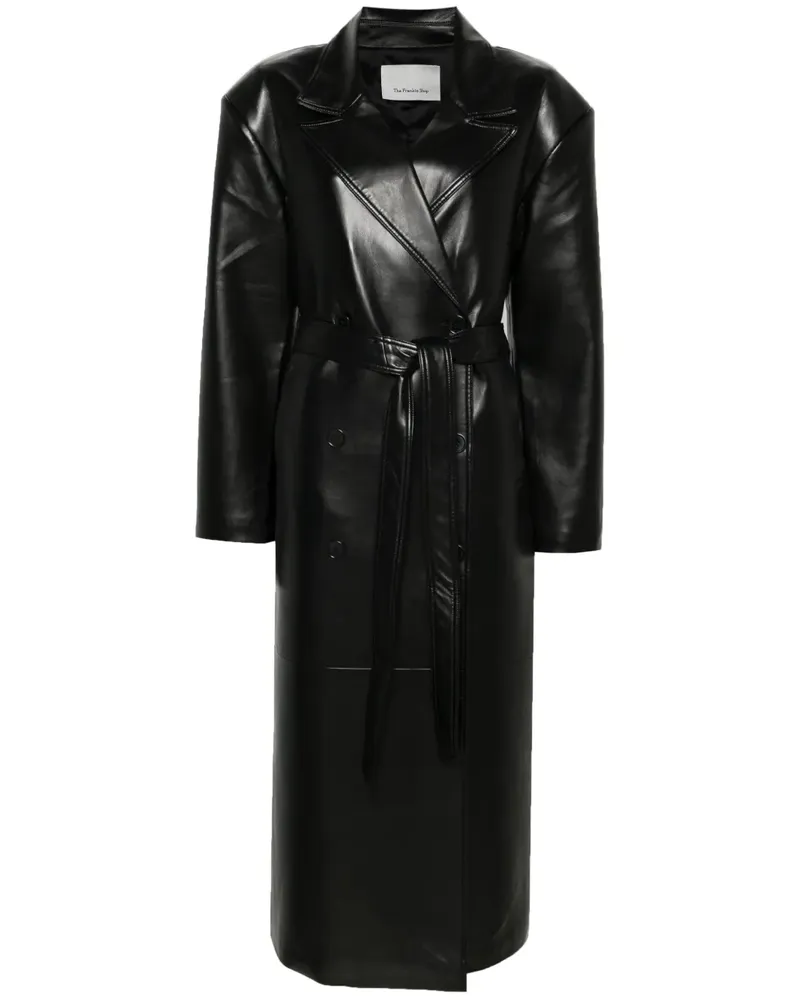 FRANKIE Shop Doppelreihiger Tina Trenchcoat - Schwarz Schwarz