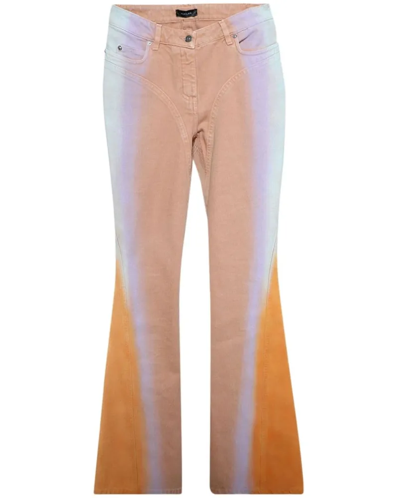 Thierry Mugler Schlagjeans mit Farbverlauf-Optik - Braun Braun