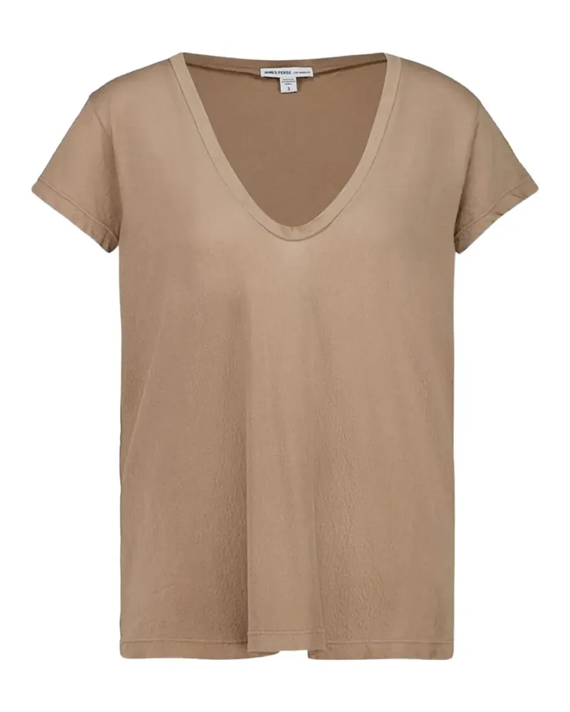 James Perse T-Shirt mit V-Ausschnitt - Braun Braun