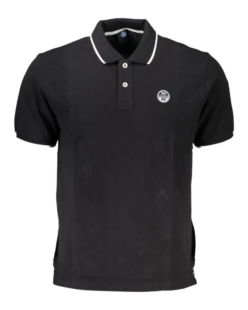 North Sails logo-patch polo shirt - Schwarz Schwarz