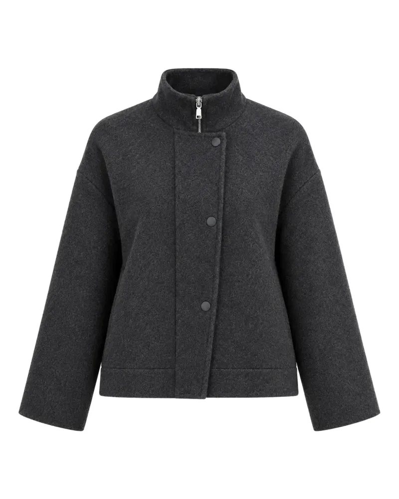 Max Mara high-neck drop-shoulder jacket - Grau Grau