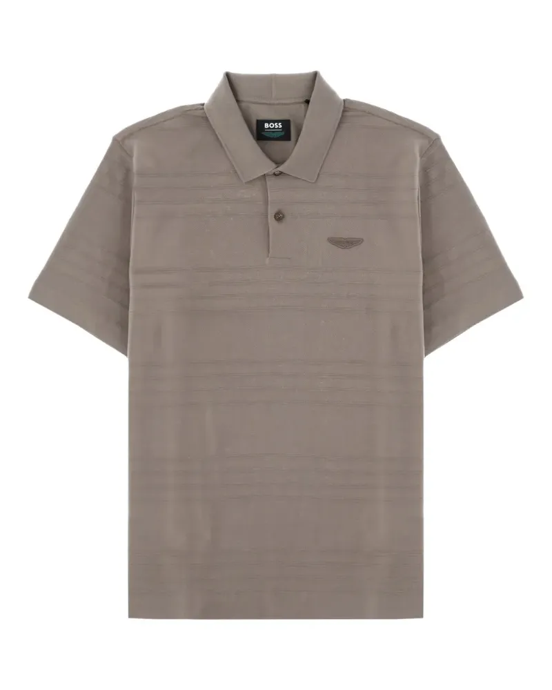 HUGO BOSS x Aston Martin horizontal-stripe cotton polo shirt - Grau Grau