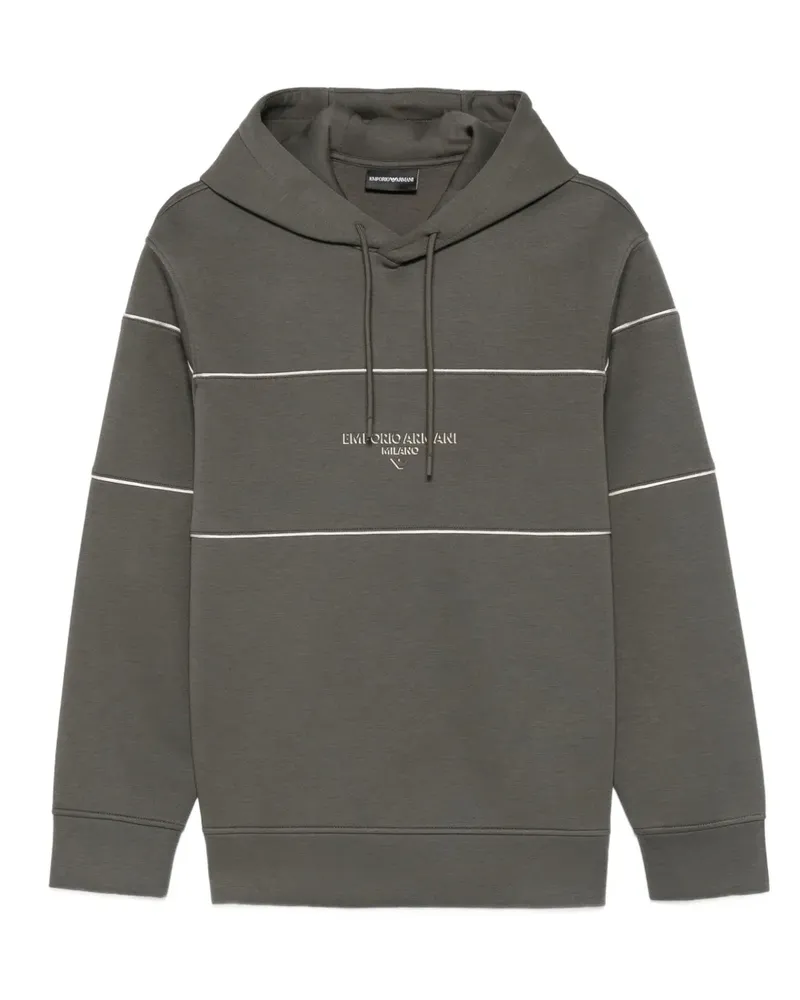 Emporio Armani Gestreifter Hoodie - Grün Grün