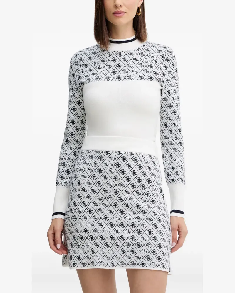 Guess logo-patterned sweater - Weiß Weiß