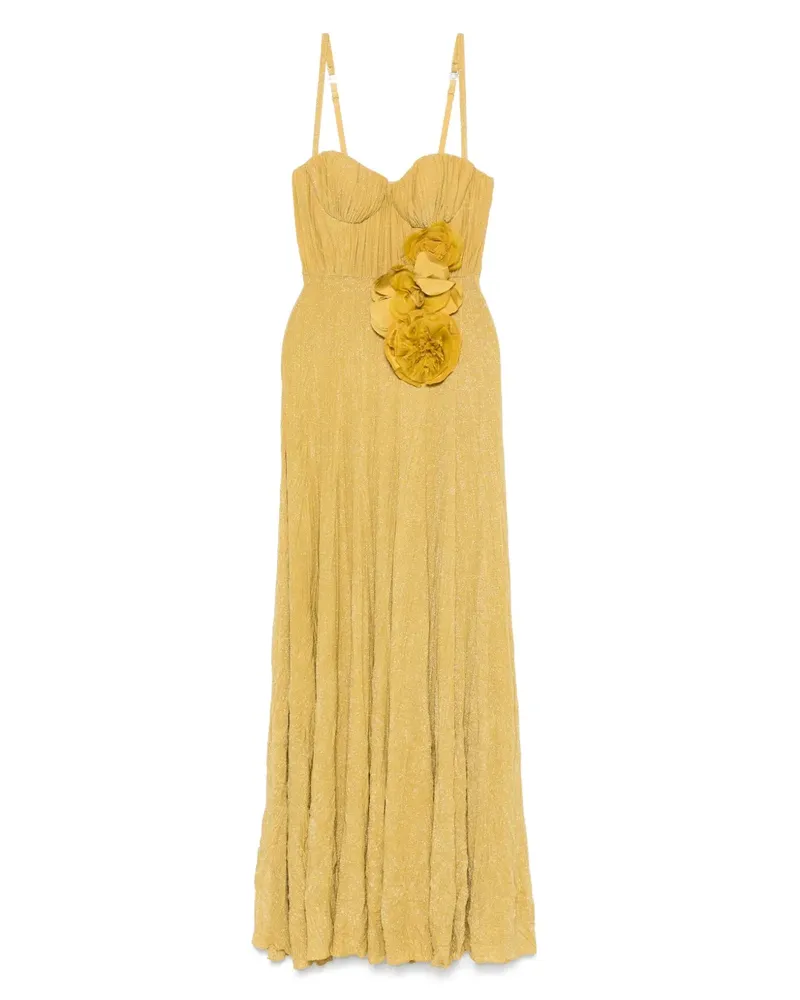 Elisabetta Franchi Abendkleid mit Blumenapplikation - Gelb Gelb