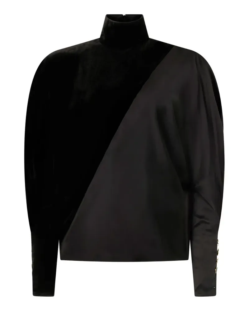 Roberto Cavalli Langarmshirt mit Einsätzen - Schwarz Schwarz