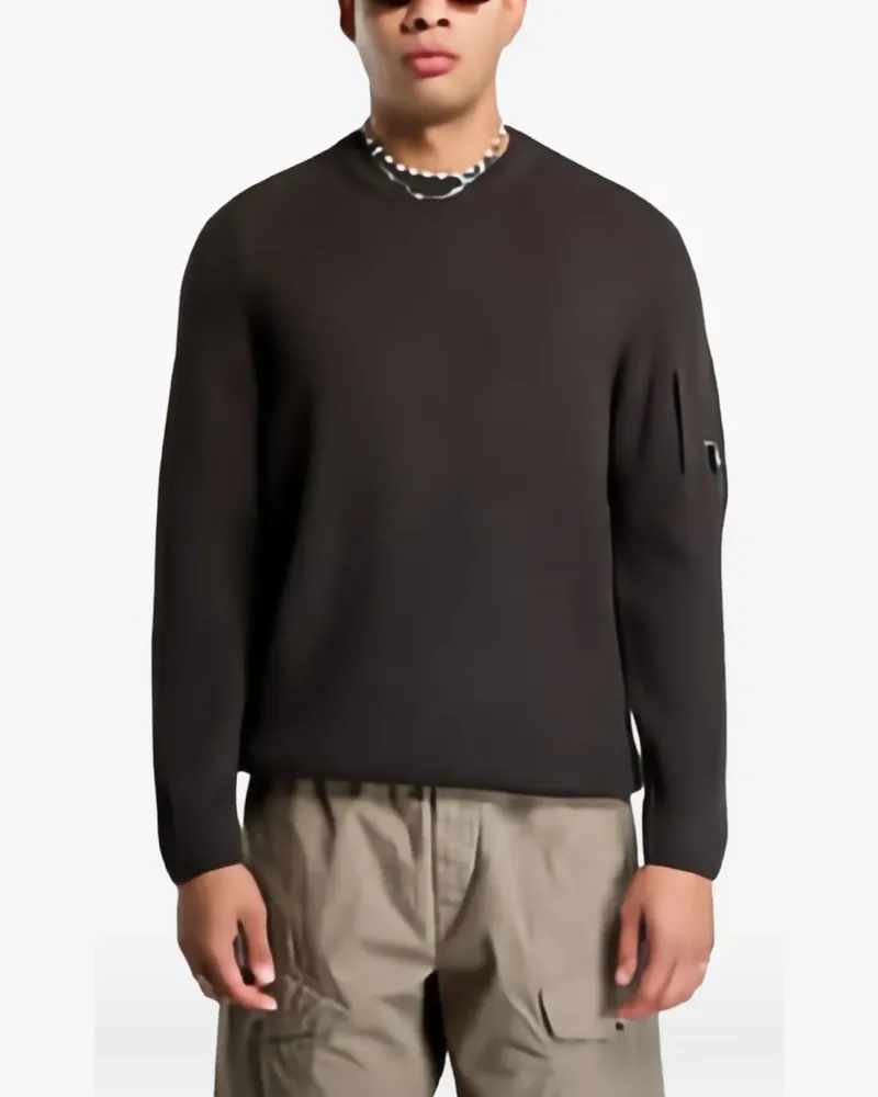 C.P. Company Gerippter Lens Pullover mit rundem Ausschnitt - Braun Braun