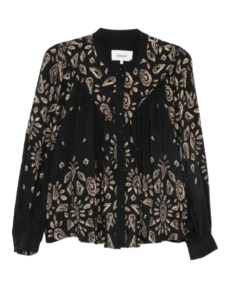 ba&sh Brava Hemd mit abstraktem Print - Schwarz Schwarz