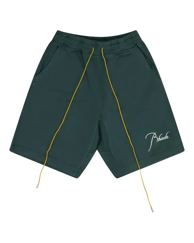 RHUDE Script Logo drawstring sweatshorts - Grün Grün