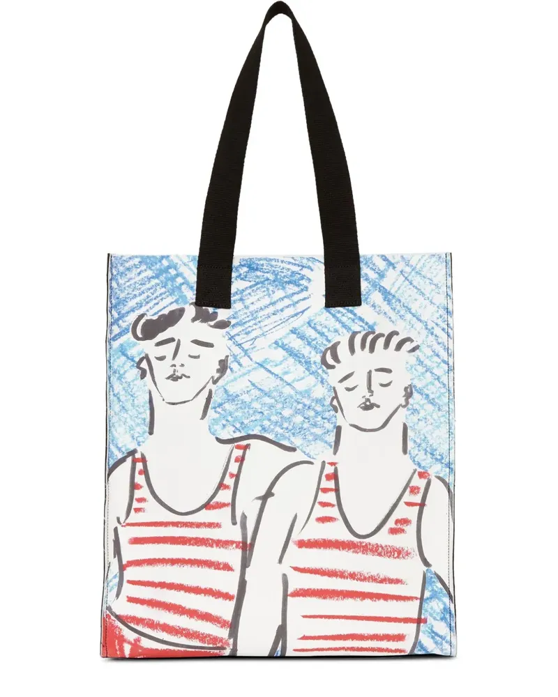 MSGM Handtasche mit grafischem Print - Schwarz Schwarz