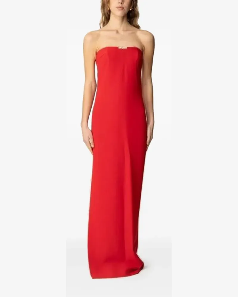 Elisabetta Franchi Schulterfreies Maxikleid mit Seitenschlitz - Rot Rot