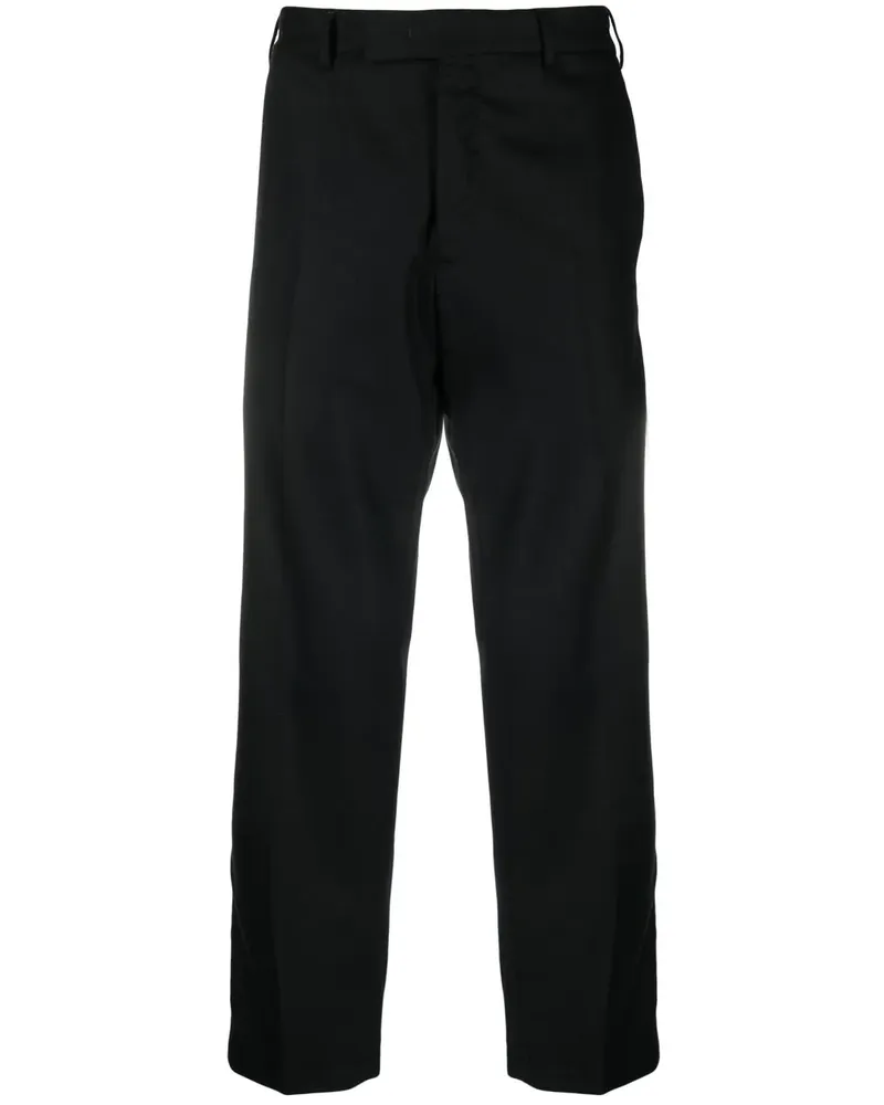 PT TORINO Gerade Cropped-Hose - Schwarz Schwarz