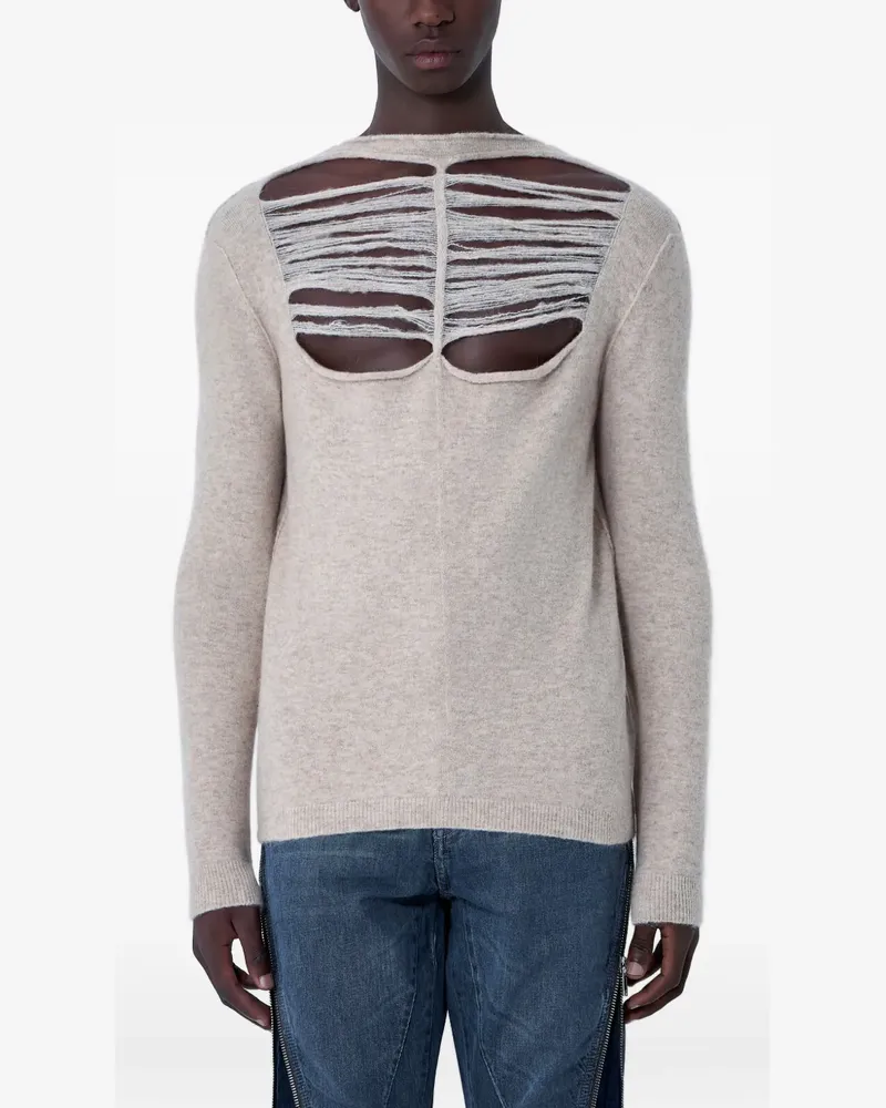Rick Owens distressed sweater - Nude Nude