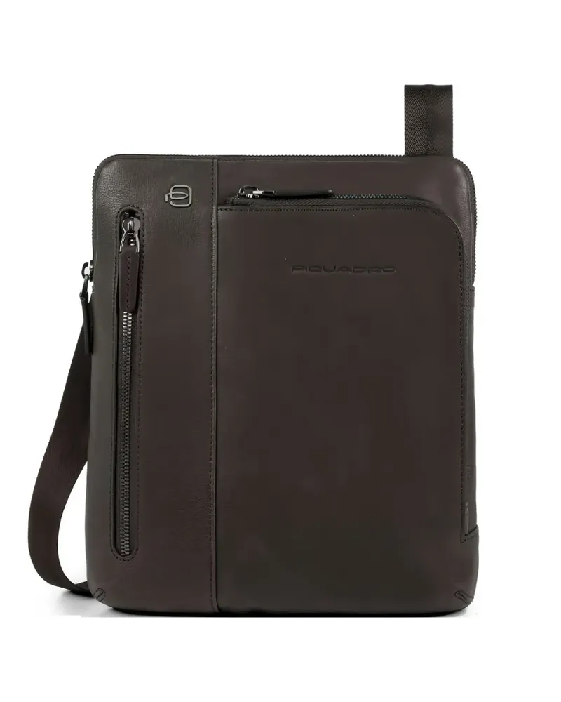 Piquadro leather crossbody bag - Braun Braun