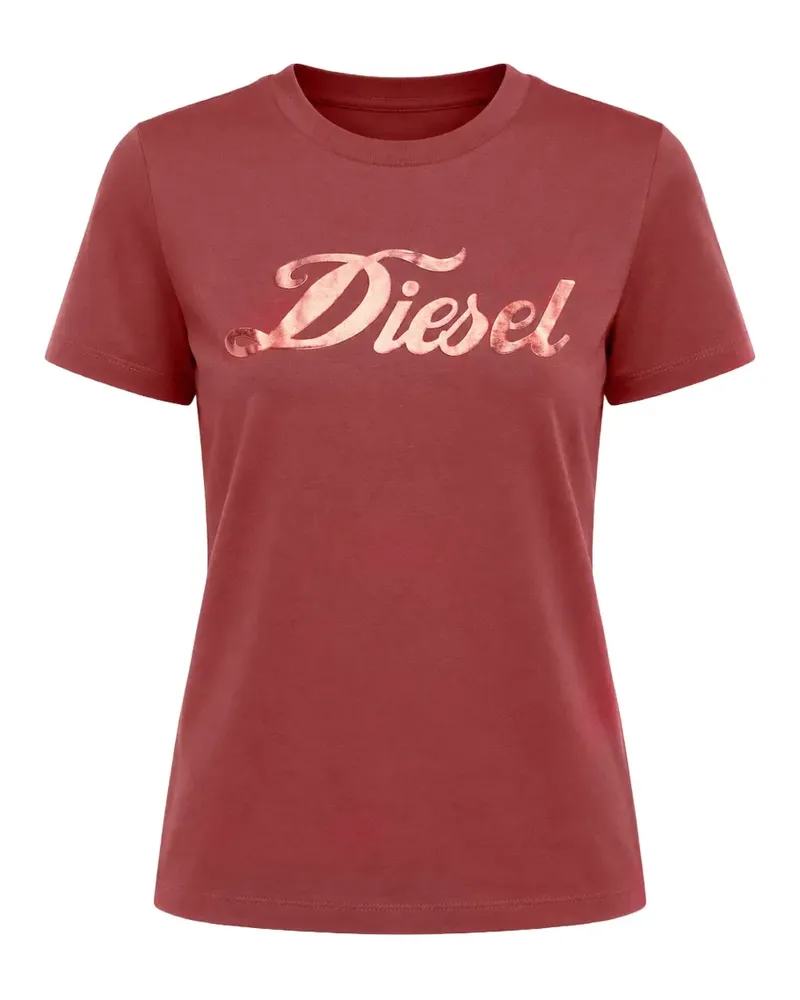 Diesel T-Shirt mit Logo-Print - Rot Rot