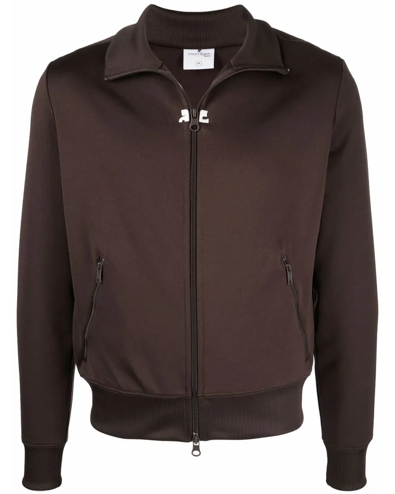 Courrèges Bomberjacke mit Logo-Patch - Braun Braun