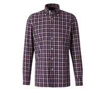 Kariertes Button-down-Hemd - Blau