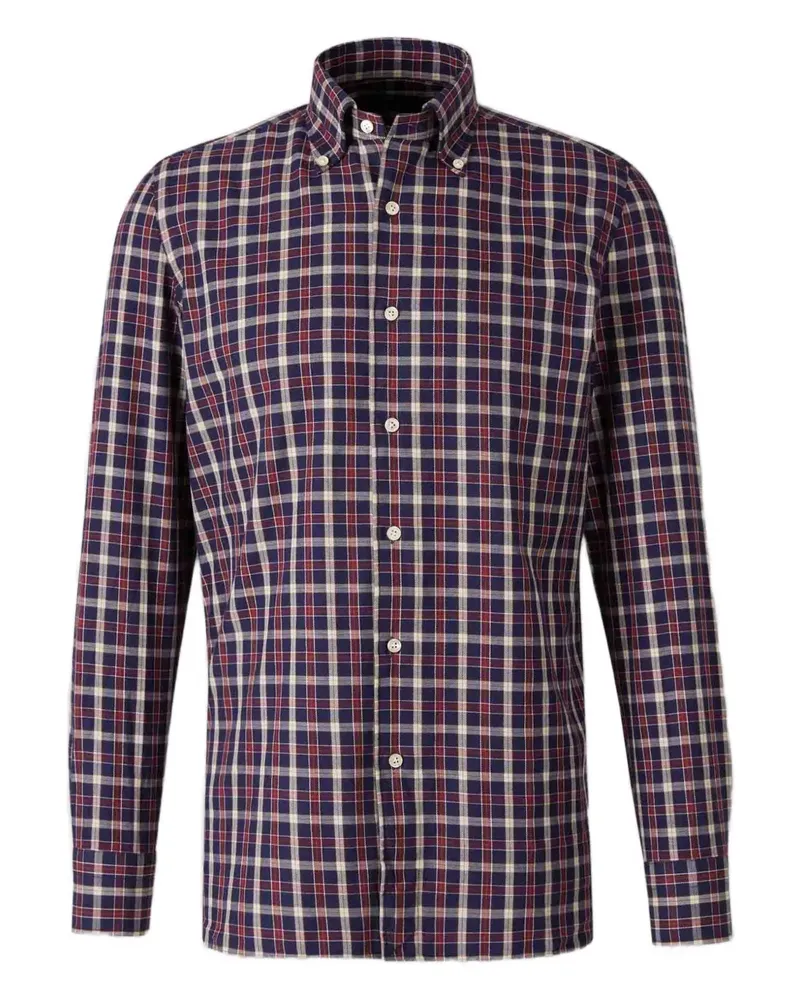 Luigi Borrelli Kariertes Button-down-Hemd - Blau Blau