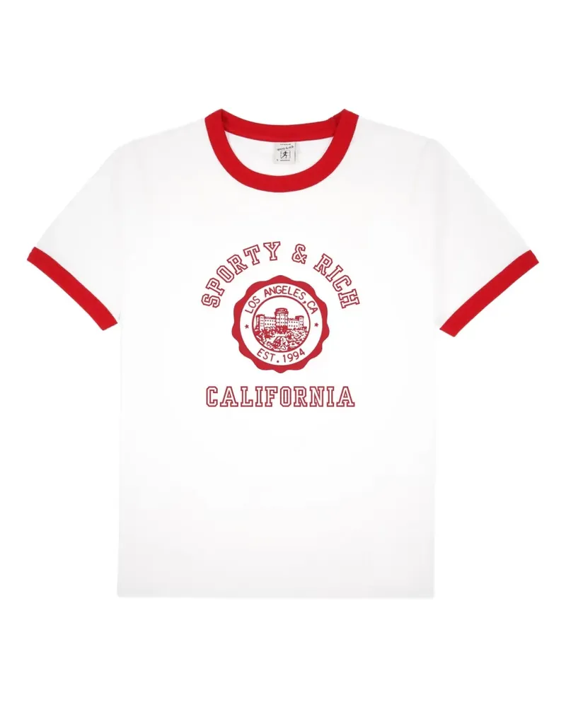 SPORTY & RICH T-Shirt mit grafischem Print - Weiß Weiß