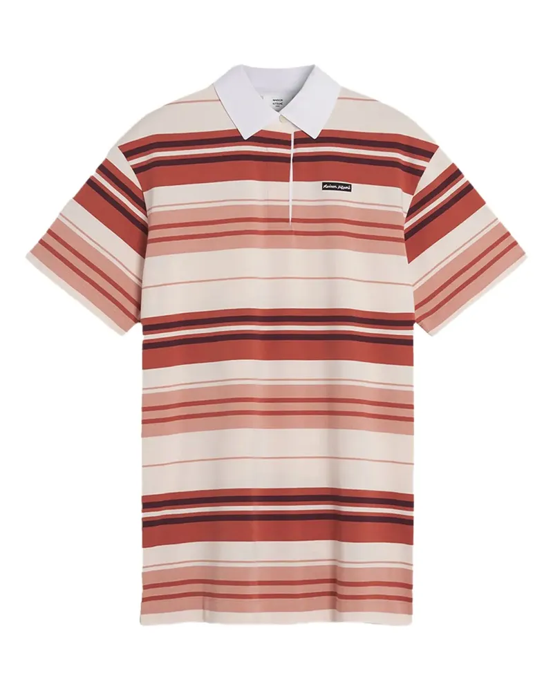 Kitsuné Gestreiftes Poloshirt - Rosa Rosa