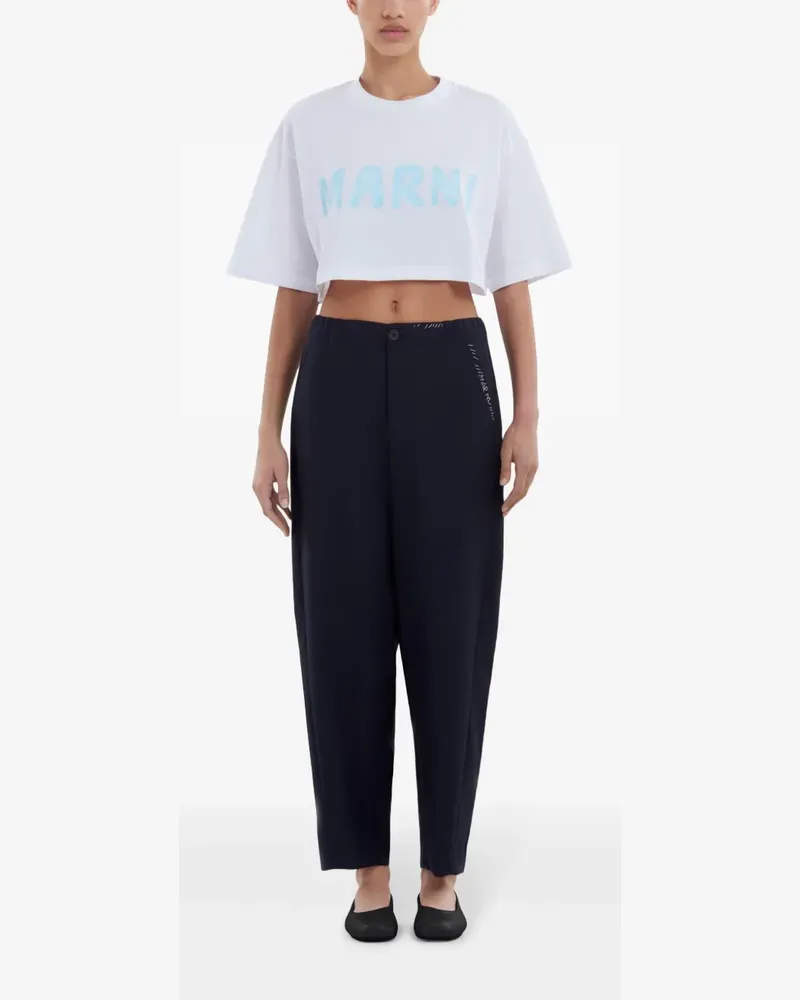 Marni Tapered-Hose mit Logo-Stickerei - Blau Blau