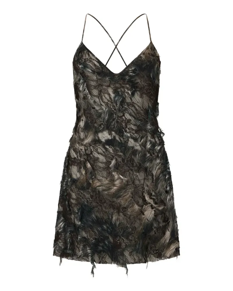 Roberto Cavalli Minikleid aus Spitze - Schwarz Schwarz