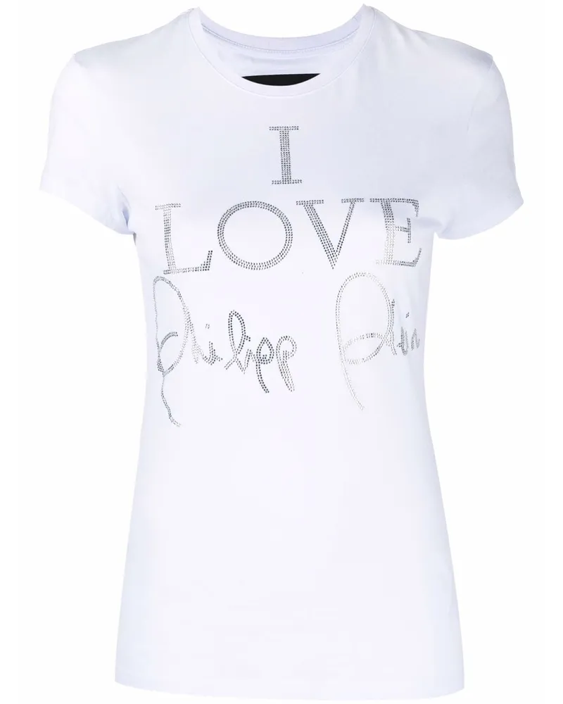 Philipp Plein T-Shirt mit Kristallen - Weiß Weiß
