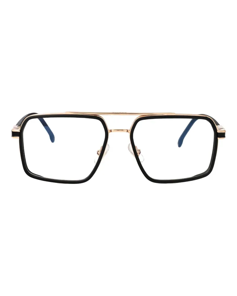 Carrera double-bridge geometric-frame glasses - Schwarz Schwarz