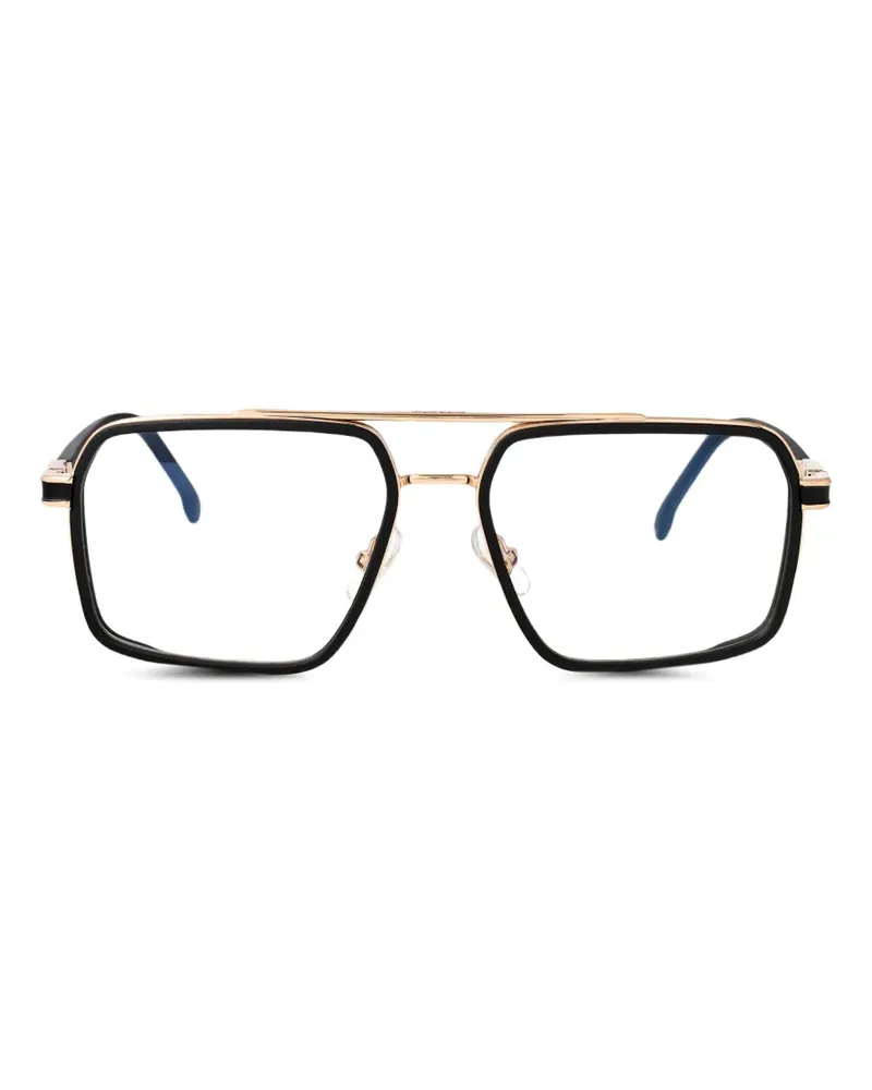 Carrera double-bridge geometric-frame glasses - Schwarz Schwarz