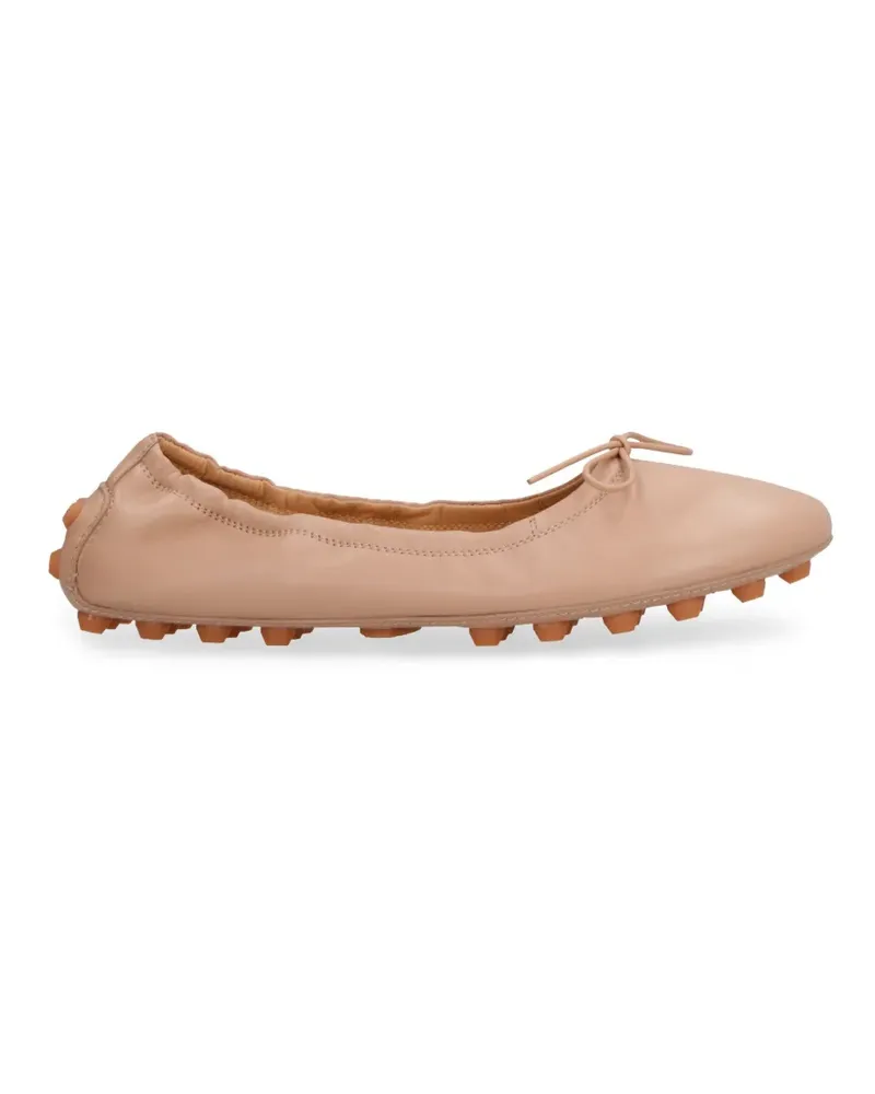 TOD'S bow-detail bubble ballet flats - Nude Nude