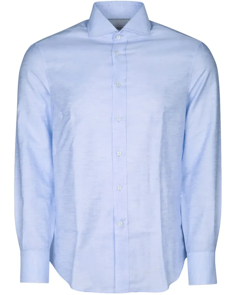 Brunello Cucinelli Hemd aus Popeline - Blau Blau