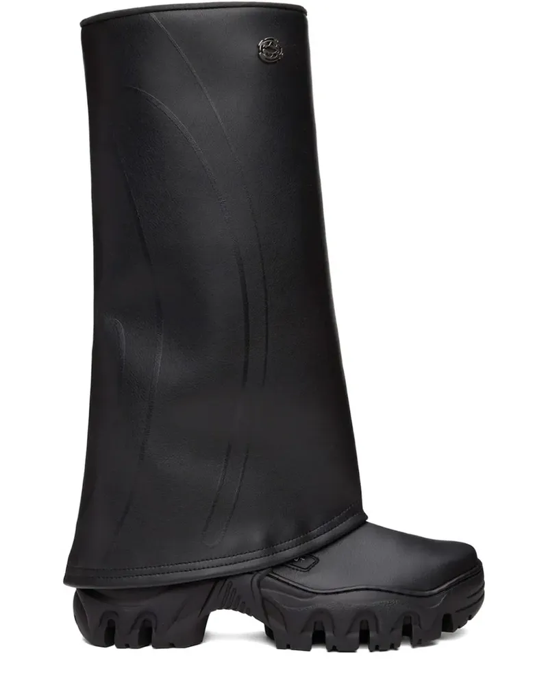 Rombaut Stiefel mit Logo-Schild - Schwarz Schwarz