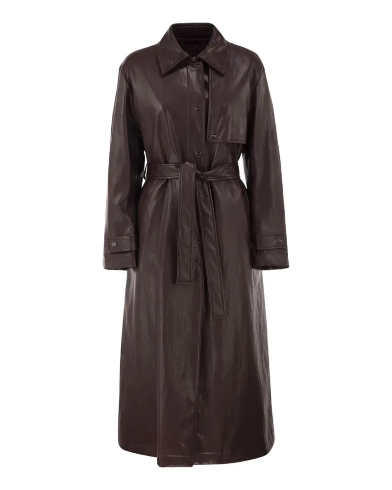 Herno belted leather-effect trench coat - Rot Rot
