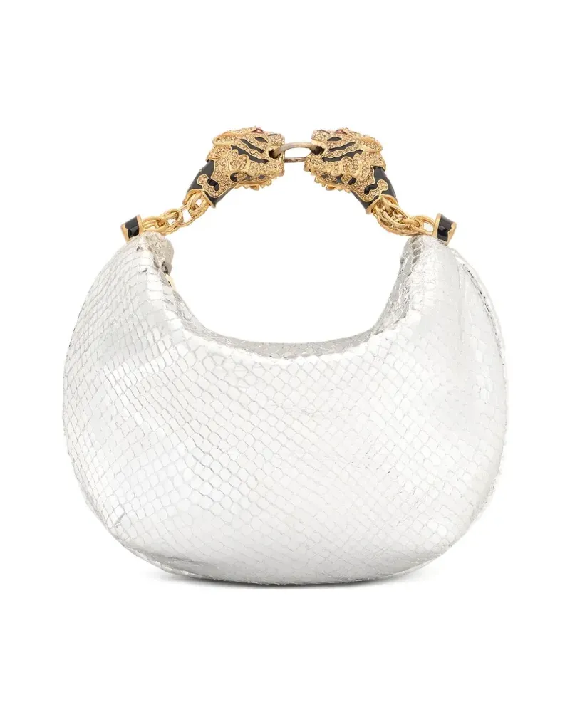 Roberto Cavalli Mini-Tasche aus Leder - Silber Silber