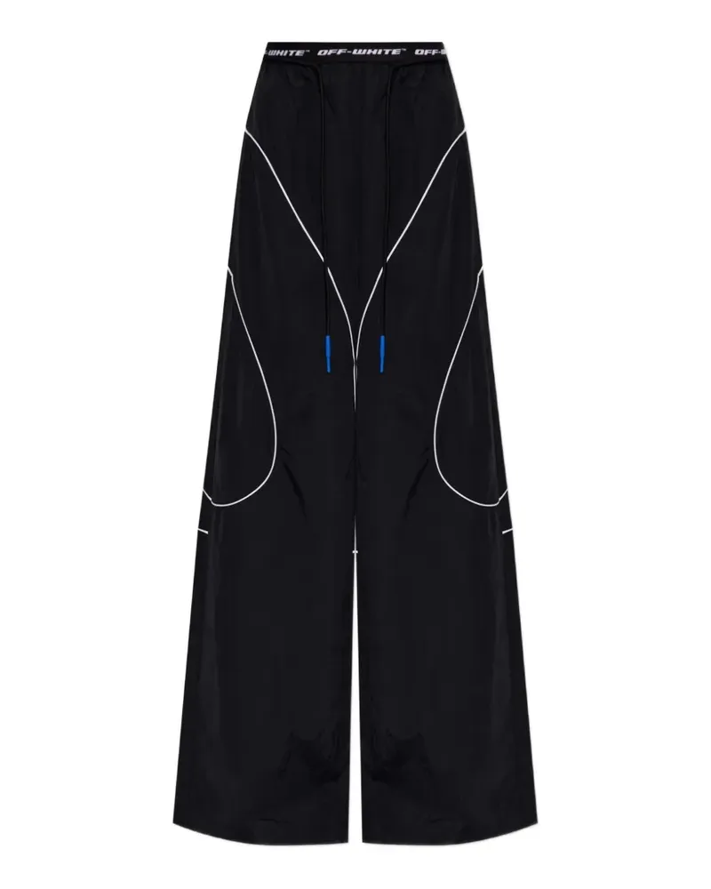 OFF-WHITE Weite Hose mit Kontrastpaspeln - Schwarz Schwarz