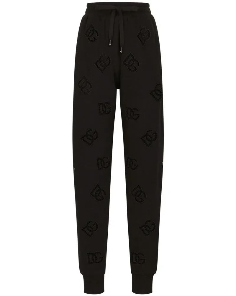Dolce & Gabbana Jogginghose mit Logo-Stickerei - Schwarz Schwarz