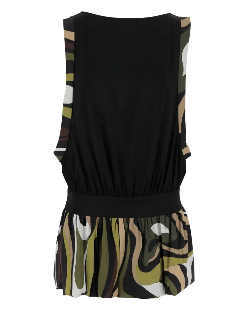 Emilio Pucci Midikleid mit Marmo-Print - Schwarz Schwarz