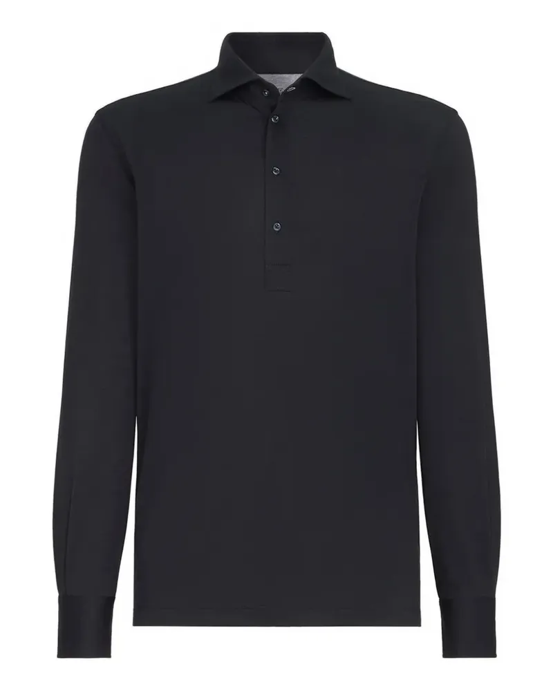 Brunello Cucinelli Langärmeliges Poloshirt - Blau Blau