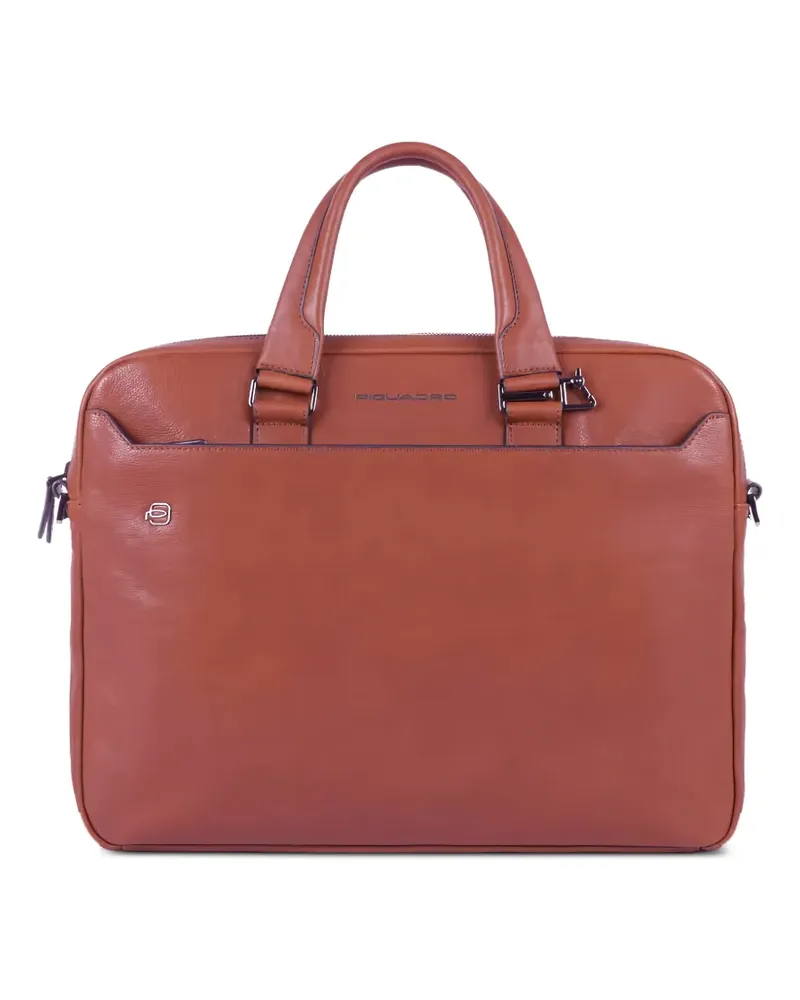 Piquadro leather laptop bag - Braun Braun