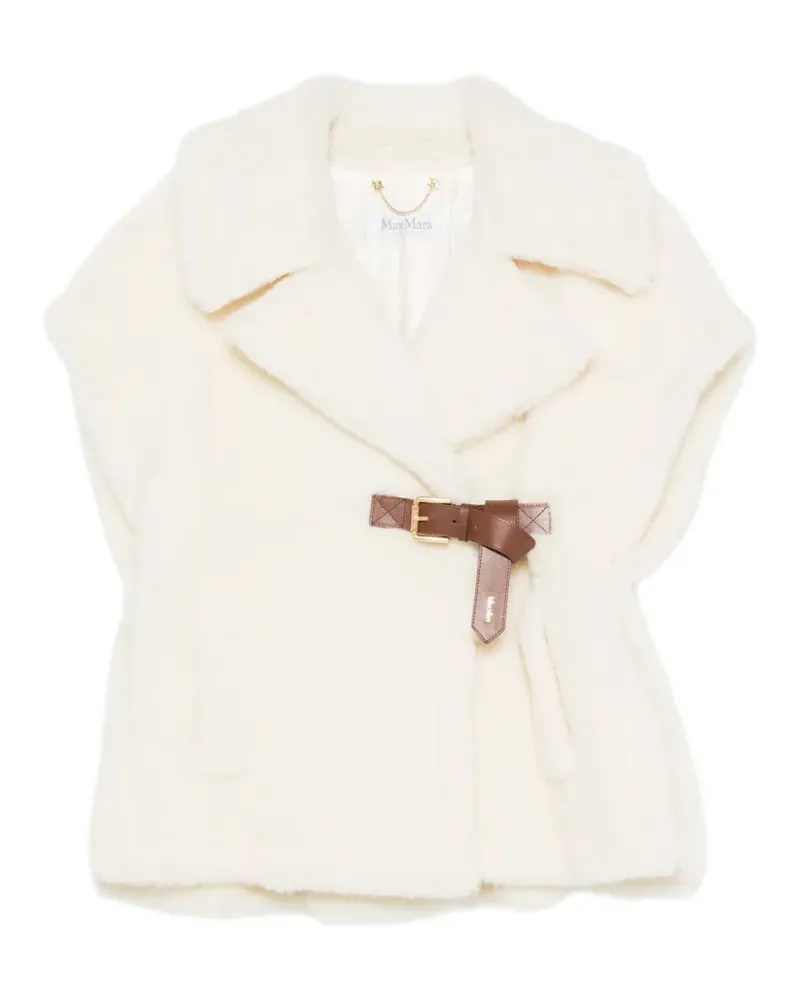 Max Mara Cape aus Alpaka und Wolle - Optical White - Weiß Weiß