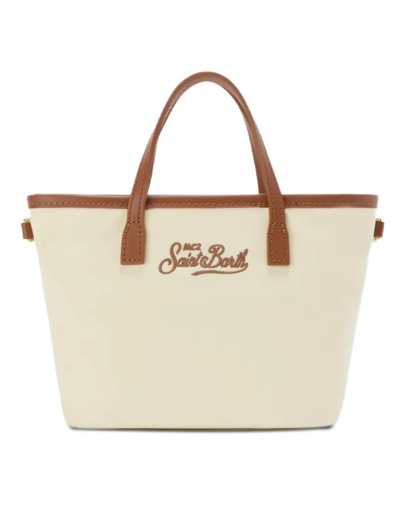 MC2 Saint Barth Tote Bag mit Logo-Stickerei und Besatz aus Faux-Leder - Nude Nude