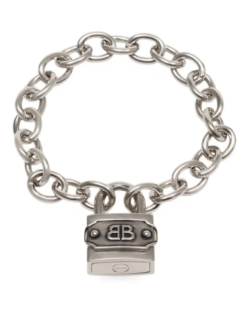 Balenciaga BB Padlock cable-link bracelet - Silber Silber