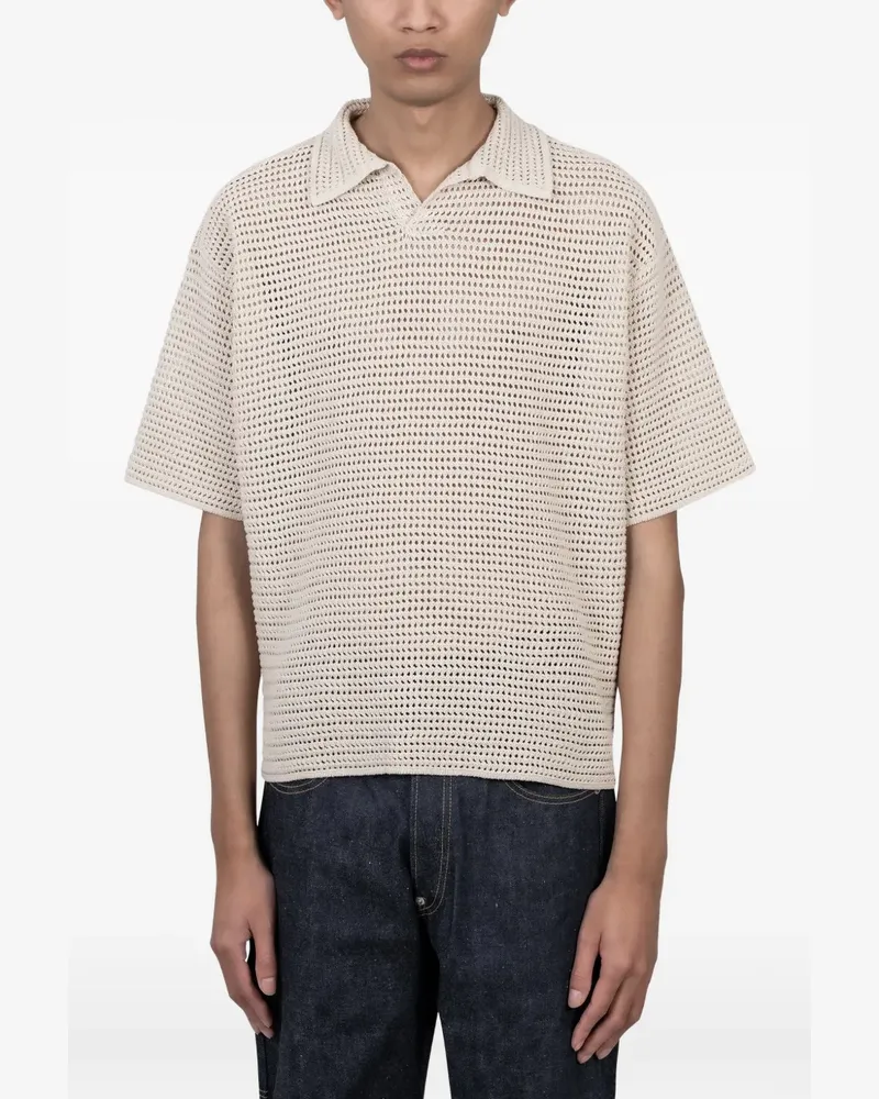 AURALEE Tussah polo shirt - Nude Nude