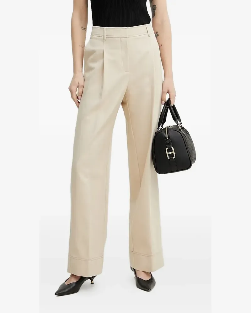 HUGO BOSS High-Waist-Hose mit Bundfalten - Nude Nude