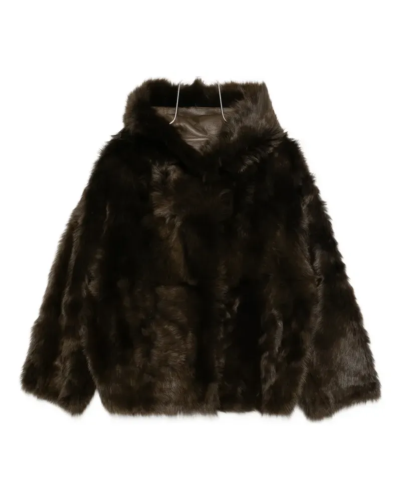 Yves Salomon hooded jacket - Braun Braun