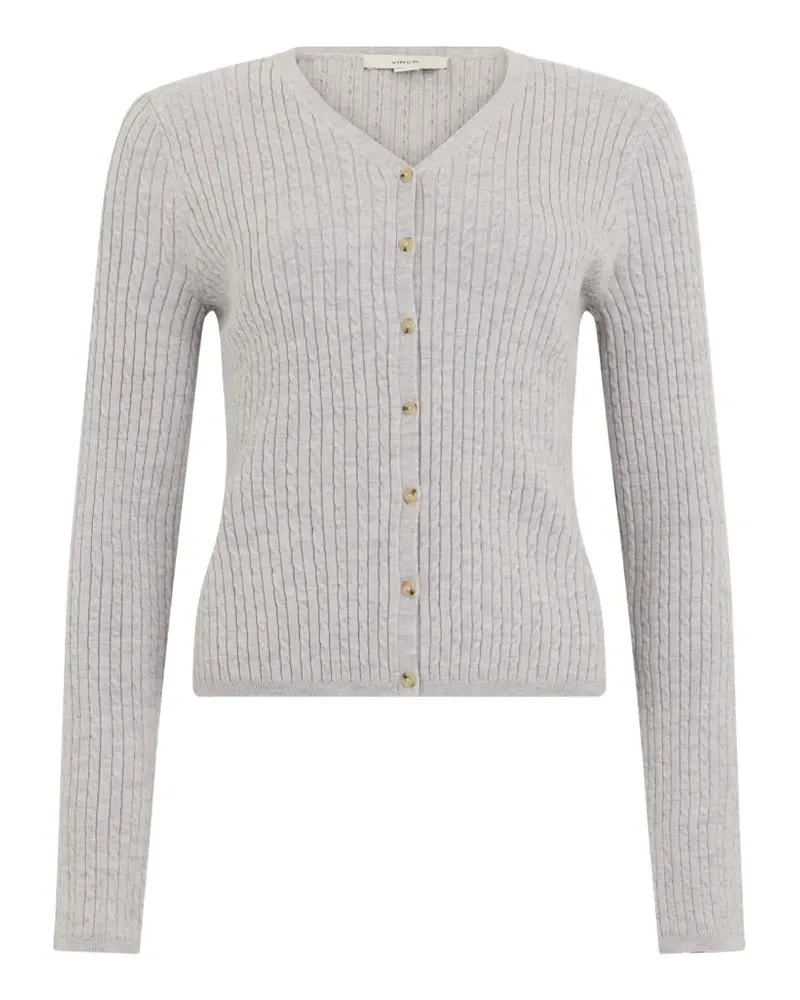 Vince Cardigan mit Zopfmuster - Grau Grau