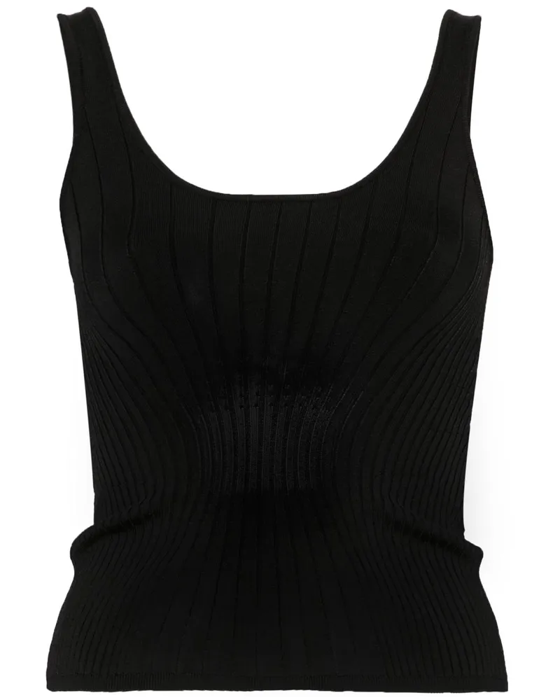 Thierry Mugler Gestricktes Tanktop - Schwarz Schwarz