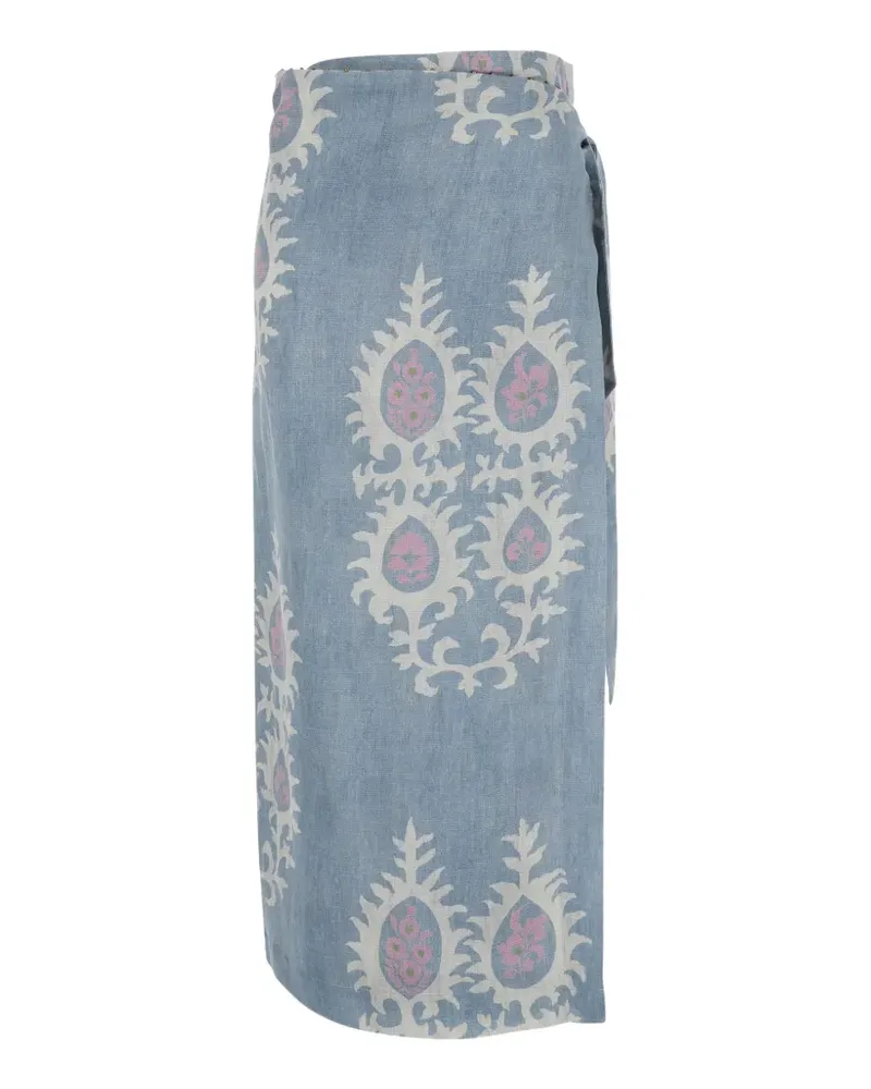 Bazar Deluxe floral print tie skirt - Blau Blau